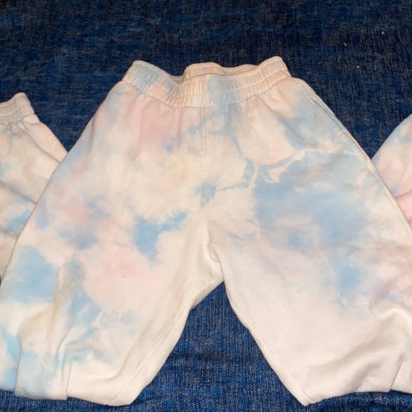 Frankie's Bikinis Burl Sweatpants in Baby Blue Tie Dye- size small - Picture 3 of 5